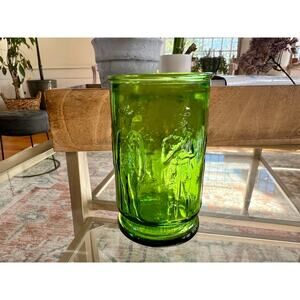 Small Green Wheaton Cup, Civil War Soldier Motif, Pressed Glass